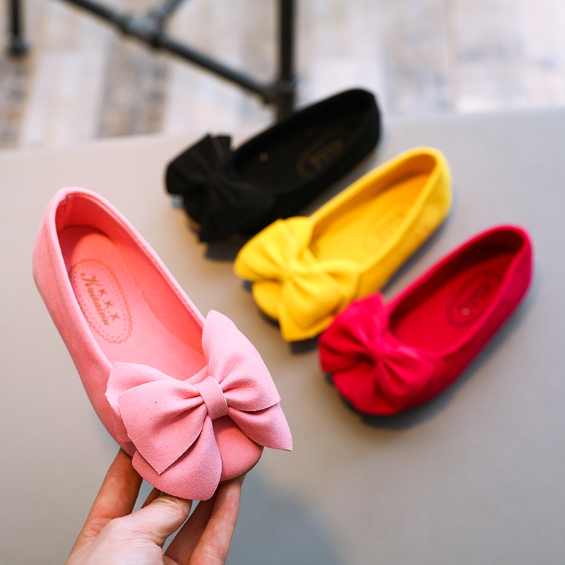 Spring and Autumn Single Shoes Baby Shoes Solid Bow Princess Shoes Girls' fashion trend single shoes with comfortable soft soles